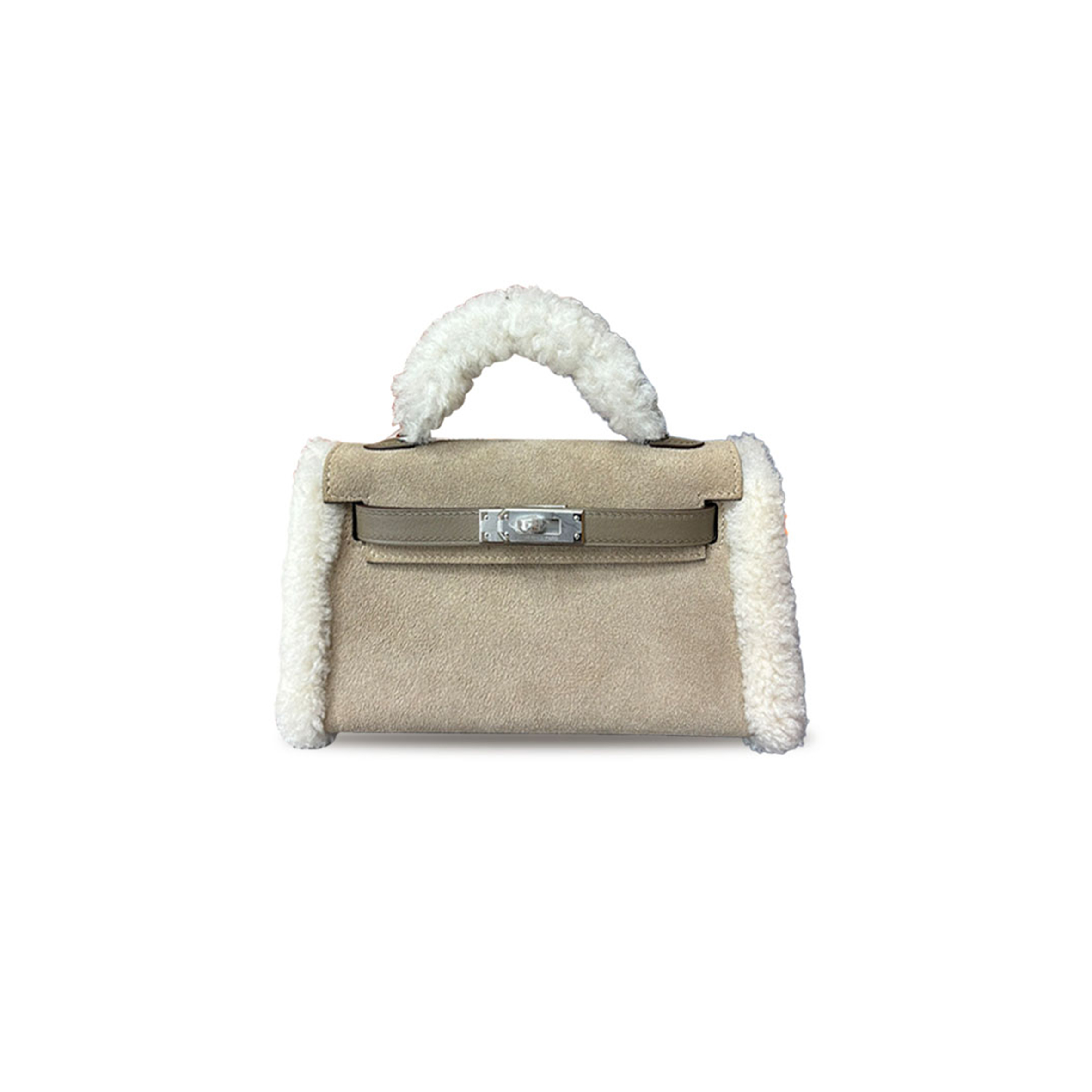 H**mes master shearling teddy mini kelly (19*12*5.5cm)